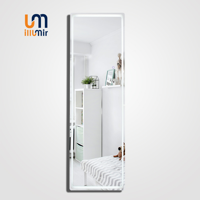 Full-Length Mirror 2019-01WH - Aluminum Frame, 3 Sizes, LED Dimmable Lights